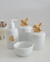 Kit Higiene Porcelana Bebê Bandeja Banho Quarto K016 Cavalo - Ciranda Arte Criativa