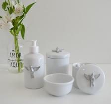 Kit Higiene Porcelana Bebê Bandeja Banho Quarto K016 Divino