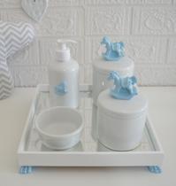 Kit Higiene Porcelana Bebê Banho Cuidado Quarto K014 Cavalo