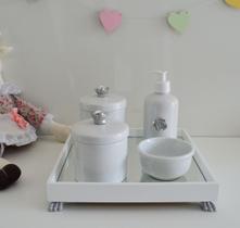 Kit Higiene Porcelana Bebê Banho Cuidado Quarto K014 Flor