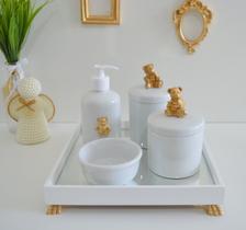 Kit Higiene Porcelana Bebê Banho Cuidado Quarto K014 Ursa