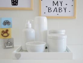 Kit Higiene Porcelana Bebê Banho Cuidados K011 Coração