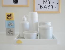 Kit Higiene Porcelana Bebê Banho Cuidados K011 Nuvem