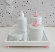 Kit Higiene Porcelana Bebê Banho Quarto K014 Provençal