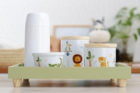 Kit Higiene Porcelana Bebê Maternidade Infatil Decoração Quarto Tema Safari - Ciranda Arte Criativa