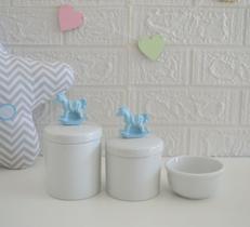Kit Higiene Porcelana Bebê Moderno Quarto Banho K015 Cavalo