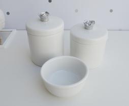 Kit Higiene Porcelana Bebê Moderno Quarto Banho K015 Flor - Ciranda Arte Criativa