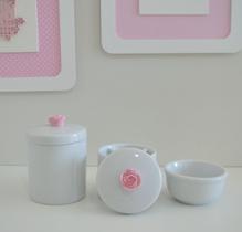 Kit Higiene Porcelana Bebê Moderno Quarto Banho K015 Flor