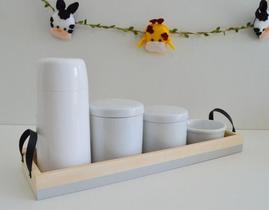 Kit Higiene Porcelana Bebê Pinus C/alça Faixa K158