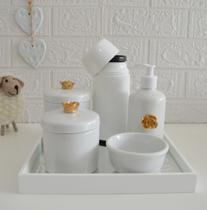 Kit Higiene Porcelana Bebê Térmica Bandeja Banho K010 Flor - Ciranda Arte Criativa