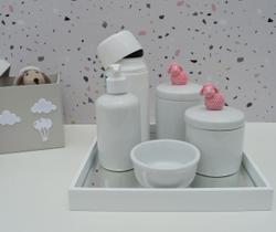 Kit Higiene Porcelana Bebê Térmica Bandeja Banho K010 Ovelha