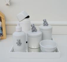 Kit Higiene Porcelana Bebê Térmica Bandeja Banho K010 Ursa