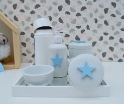 Kit Higiene Porcelana Bebê Térmica Bandeja K010 Estrela