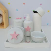Kit Higiene Porcelana Bebê Térmica Bandeja K010 Estrela