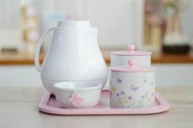 Kit Higiene Porcelana Quarto Infantil Meninas Bebê K196 Tema Borboleta Rosa Jardim Kit Completo Potes Algodão Cotonete Kit Higiene Porcelana Quarto Infantil Meninas Bebê K196 Tema Borboleta Rosa Jardim Kit Completo Potes Algodão Cotonete
