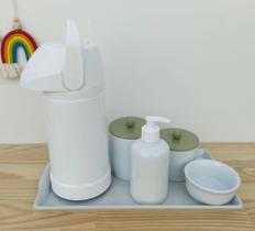 Kit Higiene Porcelanas Cuidados Bebê Banho Quarto Moderno