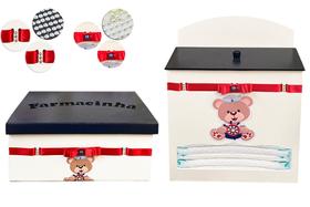 Kit Higiene Porta Fralda E Farmácia em Madeira Quarto Menino Kit Higiene Porta Fralda E Farmácia em Madeira Quarto Menino