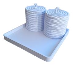 Kit Higiene Pote Organizador Multiuso Bebes Maquiagem 3 peças Kit Higiene Pote Organizador Multiuso Bebes Maquiagem 3 peças