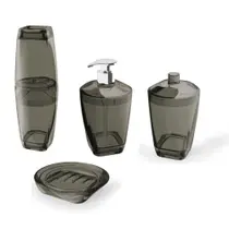 Kit Higiene Premium 4 Peças Banheiro Com Porta Escova Sabonete Líquido Porta Algodão E Saboneteira Uz Kit Higiene Premium 4 Peças Banheiro Com Porta Escova Sabonete Líquido Porta Algodão E Saboneteira Uz
