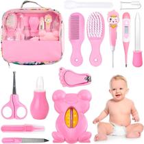 Kit Higiene Rosa Bebê Bolsa Termômetro Digital Tesoura