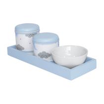 Kit Higiene Slim Azul Capa Chuva De Amor Azul Quarto Bebê Menino Kit Higiene Slim Azul Capa Chuva De Amor Azul Quarto Bebê Menino