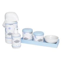 Kit Higiene Slim Azul Garrafa Grande Capa Chuva De Amor Azul Quarto Bebê Menino