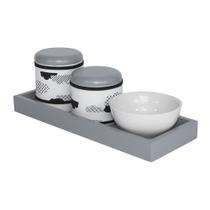 Kit Higiene Slim Cinza Capa Nuvem Black Quarto Bebê Infantil Unissex Kit Higiene Slim Cinza Capa Nuvem Black Quarto Bebê Infantil Unissex