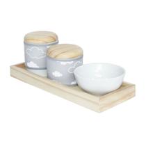 Kit Higiene Slim Pinus Capa Nuvem Chevron Cinza Quarto Bebê Menina Menino Kit Higiene Slim Pinus Capa Nuvem Chevron Cinza Quarto Bebê Menina Menino