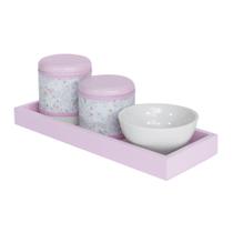 Kit Higiene Slim Rosa Capa Jardim Rosa Quarto Bebê Menina Kit Higiene Slim Rosa Capa Jardim Rosa Quarto Bebê Menina