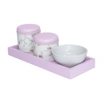 Kit Higiene Slim Rosa Capa Rosa Provençal Quarto Bebê Menina Kit Higiene Slim Rosa Capa Rosa Provençal Quarto Bebê Menina