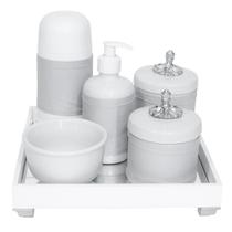 Kit Higiene Térmica Porcelanas Bebê Bandeja Provençal Prata