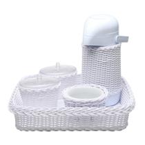 Kit Higiene Vime Branco Quarto Bebê Infantil Menina Menino Kit Higiene Vime Branco Quarto Bebê Infantil Menina Menino