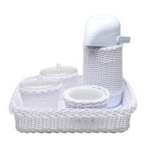 Kit Higiene Vime Branco Quarto Bebê Infantil Menina Menino