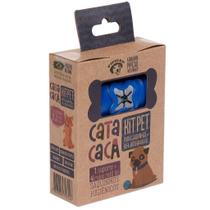 Kit Higiênico Porta Cata Caca Azul Escuro Com 4 Rolos de Saquinhos Pipicão