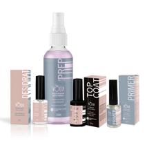 Kit higienização e preparação unhas em gel prep desidrat top coat vòlia