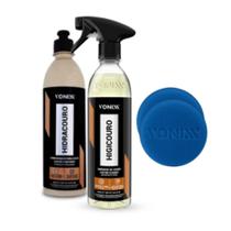 Kit Higienização/Hidratação Bancos de Couro - Vonixx (Higicouro + Hidracoura + aplicador de espuma)