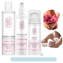 Kit Higiente Íntima Feminina - Sabonete, Desodorante e Serum Peeling Clareador Virilha Kit Higiente Íntima Feminina - Sabonete, Desodorante e Serum Peeling Clareador Virilha