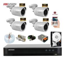 Kit Hikvision 4 Cam 1080p Dvr 4ch 7204hghi-k1 C/ Hd