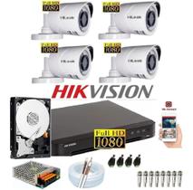 Kit Hikvision 4 Cam Fullhd 1080p Hilook Dvr 4 7204hqhi-k1 Hd