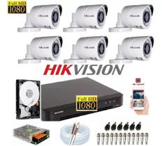 Kit Hikvision 6 Cam Full Hd 1080p Hilook Dvr 8 Turbo Hd K1