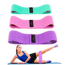 Kit Hip Band 3 Faixas Elásticas Mini Band Tecido Poliester Kit Hip Band 3 Faixas Elásticas Mini Band Tecido Poliester