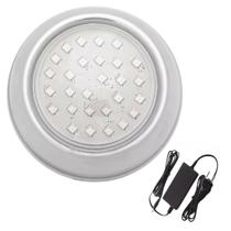 Kit Hiper Led 15W Inox Azul Frente Baixa E Fonte 2A