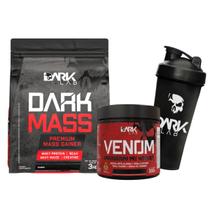 Kit Hipercalórico Dark Mass 3kg + Pré Treino Venom 300g + Coqueteleira 700ml Dark Lab