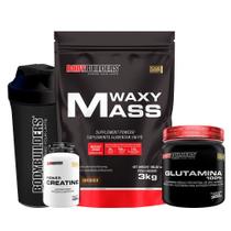 Kit Hipercalórico Waxy Mass 3kg + Glutamina 300g + Power Creatina 100g + Coqueteleira - Bodybuilders