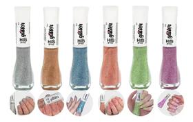 Kit Hits Diamante Refletivo Completo Com 6 Cores 8ml