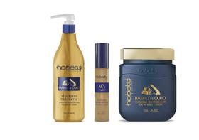 Kit Hobety Banho De Ouro Shampoo + Mascara + Fios De Ouro Kit Hobety Banho De Ouro Shampoo + Mascara + Fios De Ouro