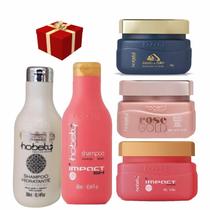 Kit Hobety Cronograma 5 Produto Rose Ouro Impacto Hidratante