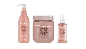 Kit Hobety Rose Gold Shampoo 750Ml Mascara 750Gr Serum 60Ml