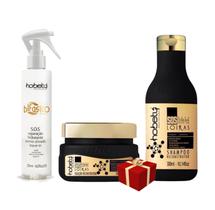 Kit Hobety SOS Loiras Sha Masc 300g + Bifásico 255ml - Shampoo e Reconstrutor Loiras