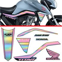 Kit Holográfico para Moto Honda CG Titan 160 anos 2018 a 2020 Rosa